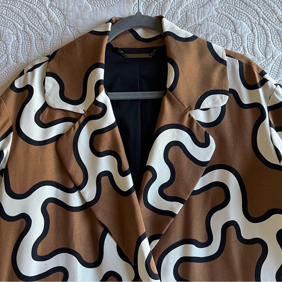 Diane Von Furstenberg - Abstract Swirl Print Silk Lightweight Coat - Picture 4 of 16
